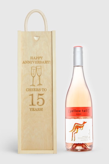 Personalised Happy Anniversary Gift Box with Rose Wine by Gifted Drinks