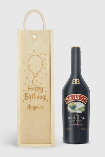 Personalised Happy Birthday Gift Box with Baileys 70cl by Gifted Drinks