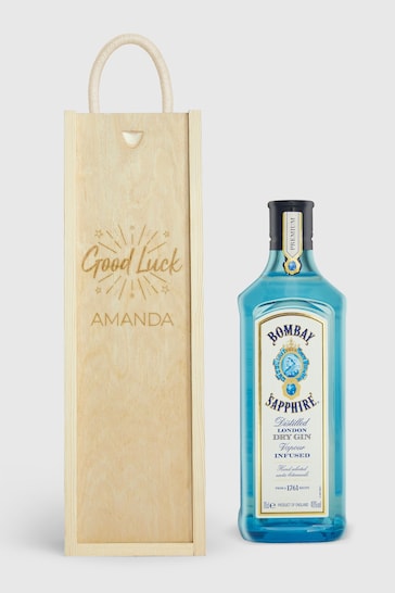 Personalised Good Luck Gift Box with Bombay Sapphire by Gifted Drinks
