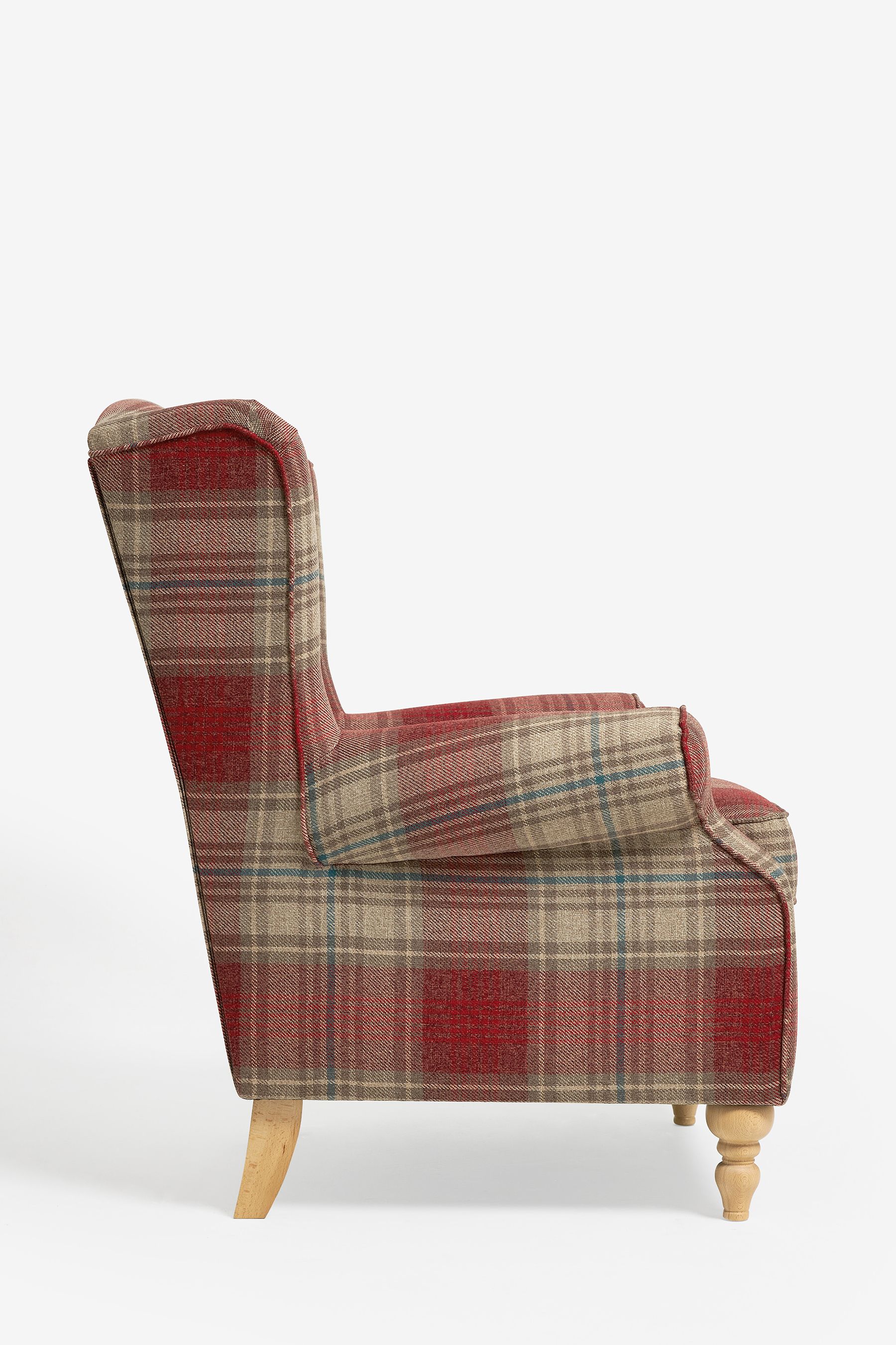 Red tartan armchair clearance next