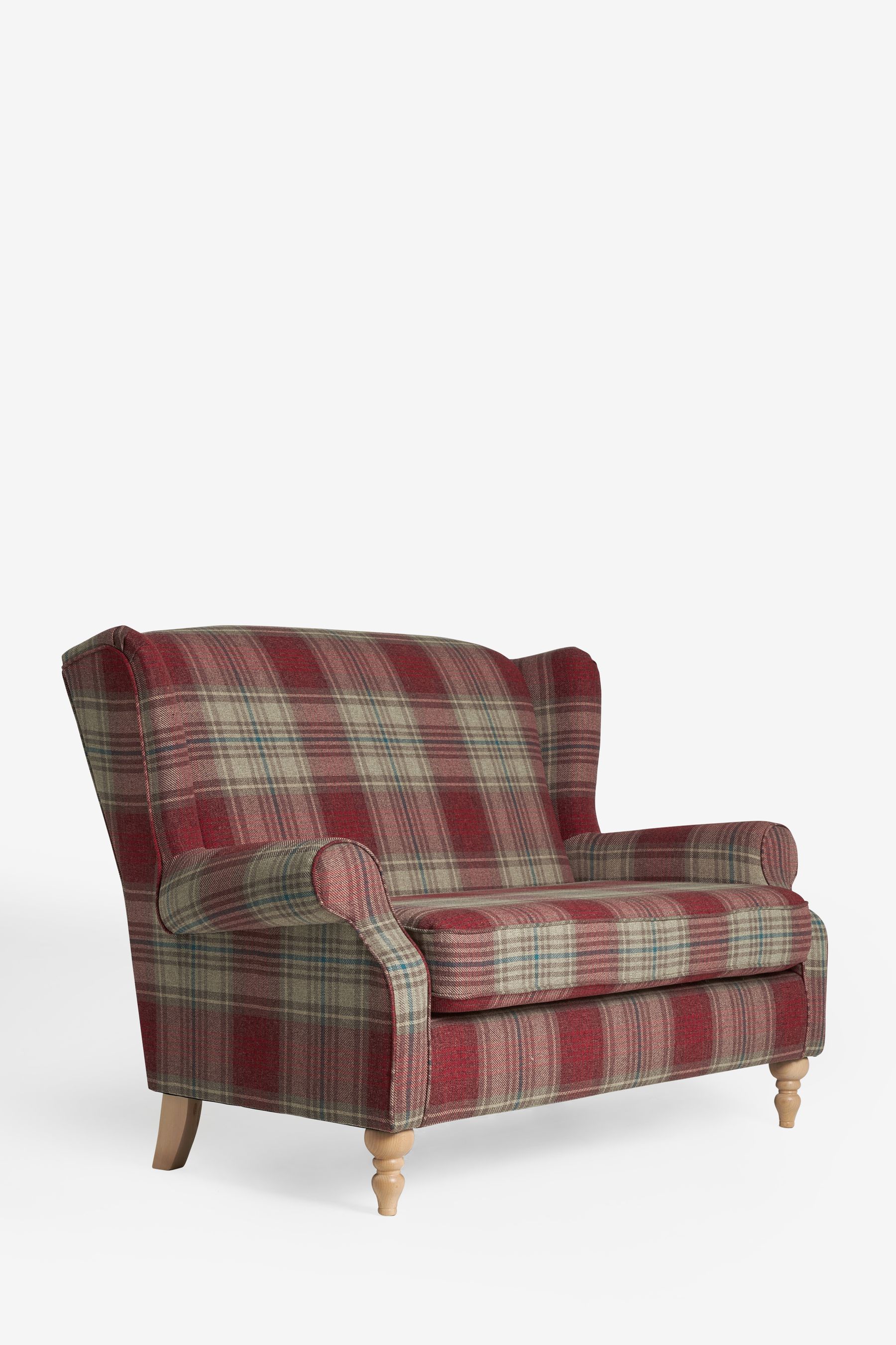 Red hot sale checked sofa