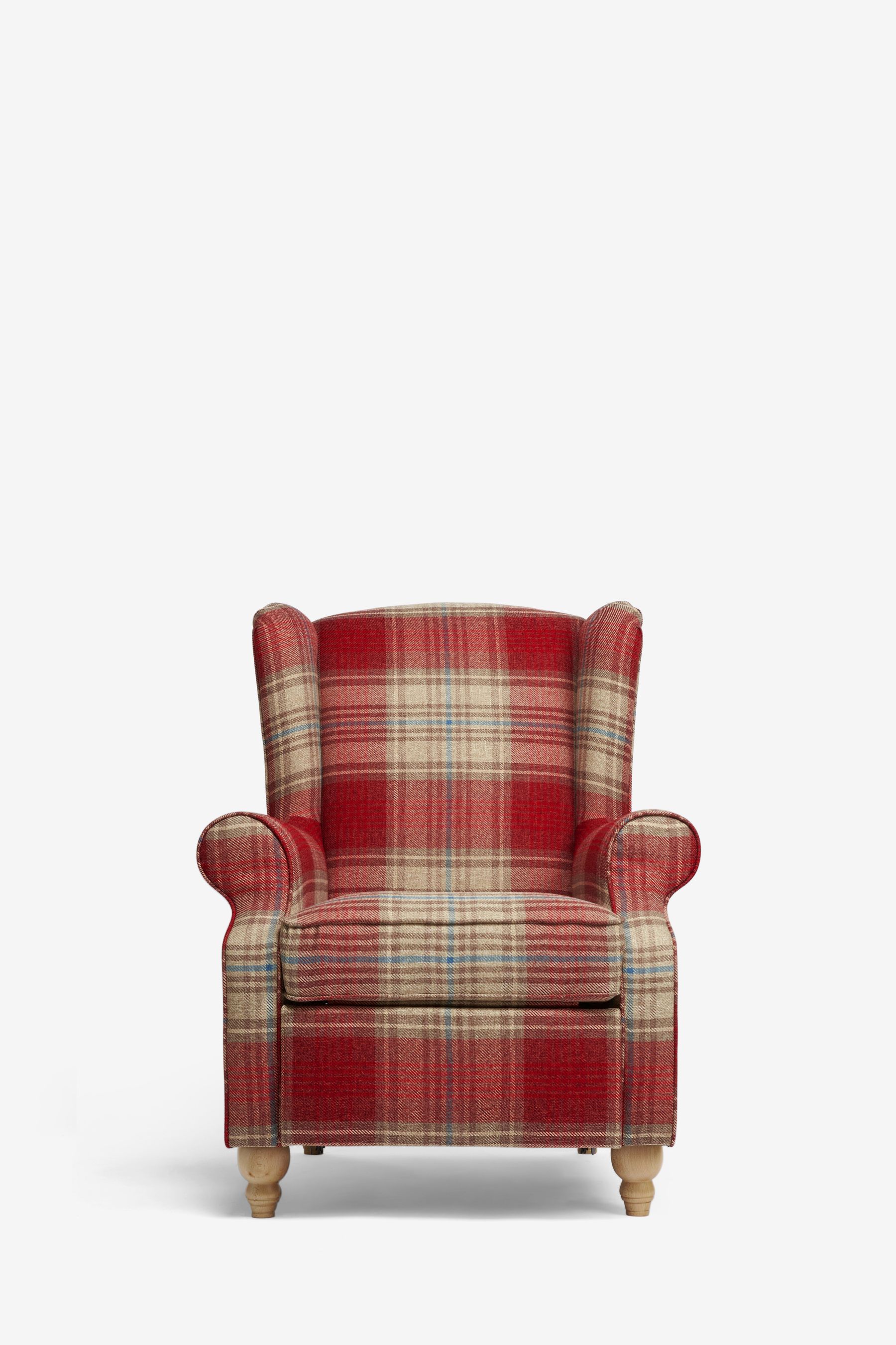 Red tartan armchair clearance next