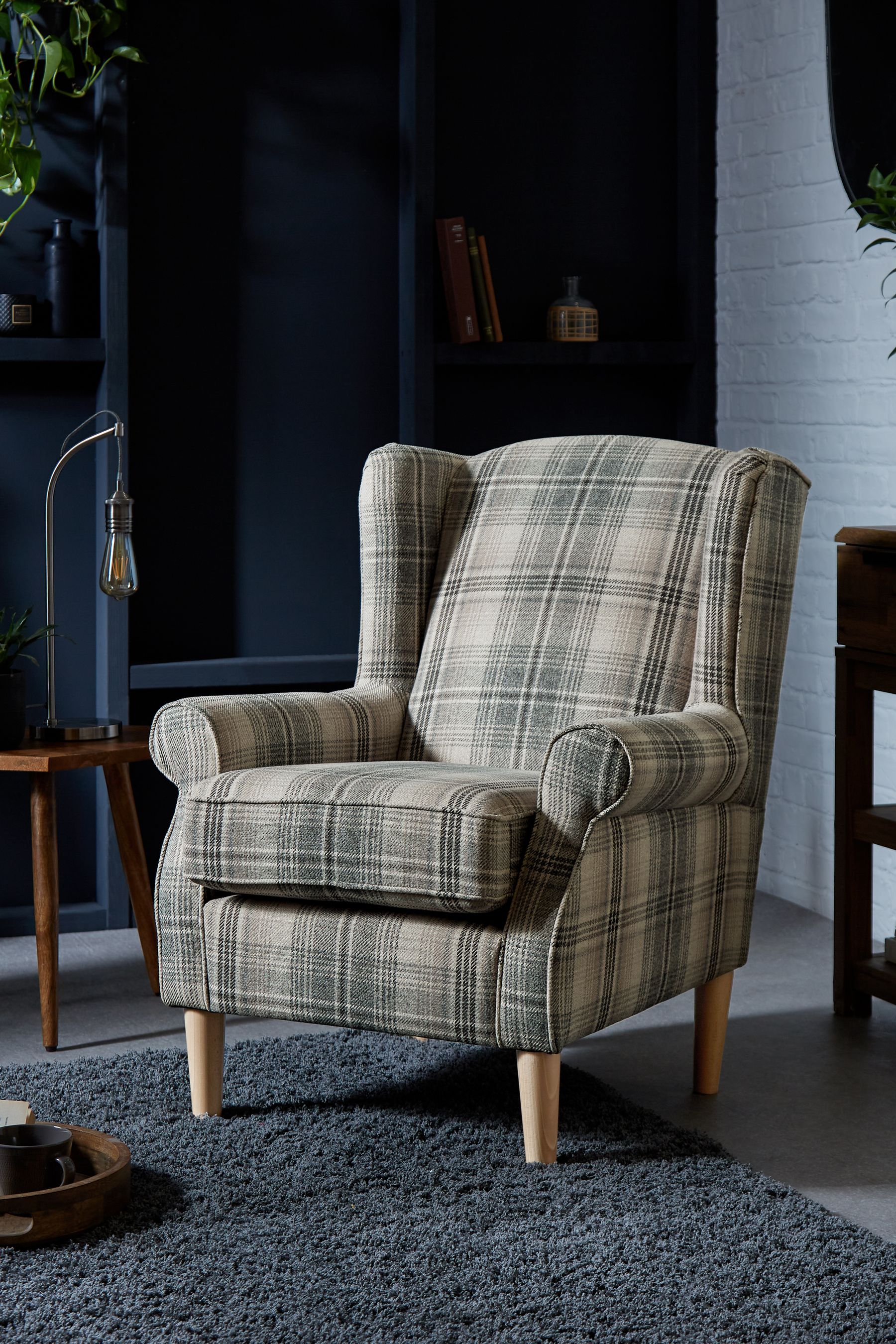 Tartan armchair best sale next