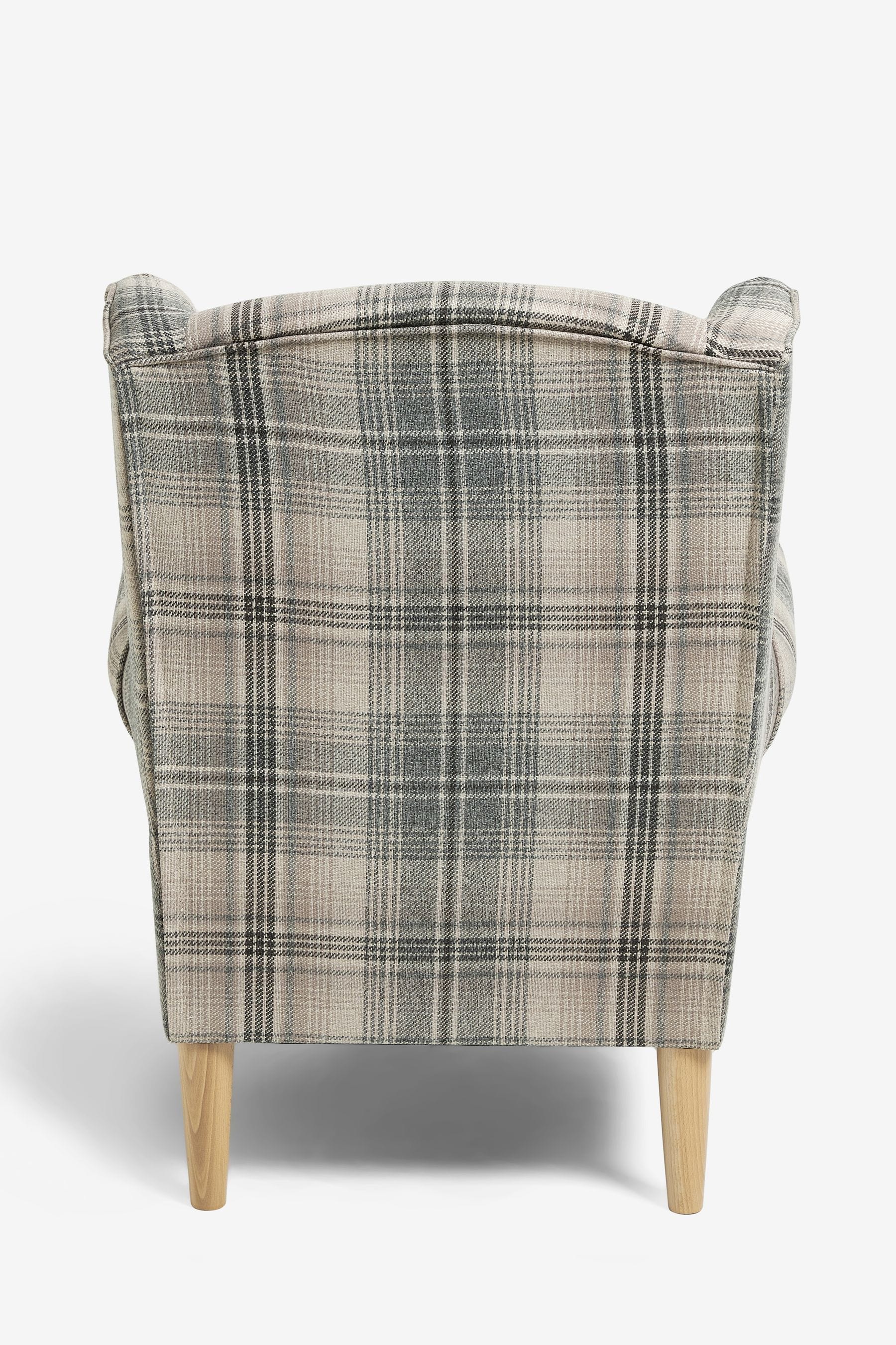 Versatile Check Nevis Grey Small Sherlock Highback Armchair