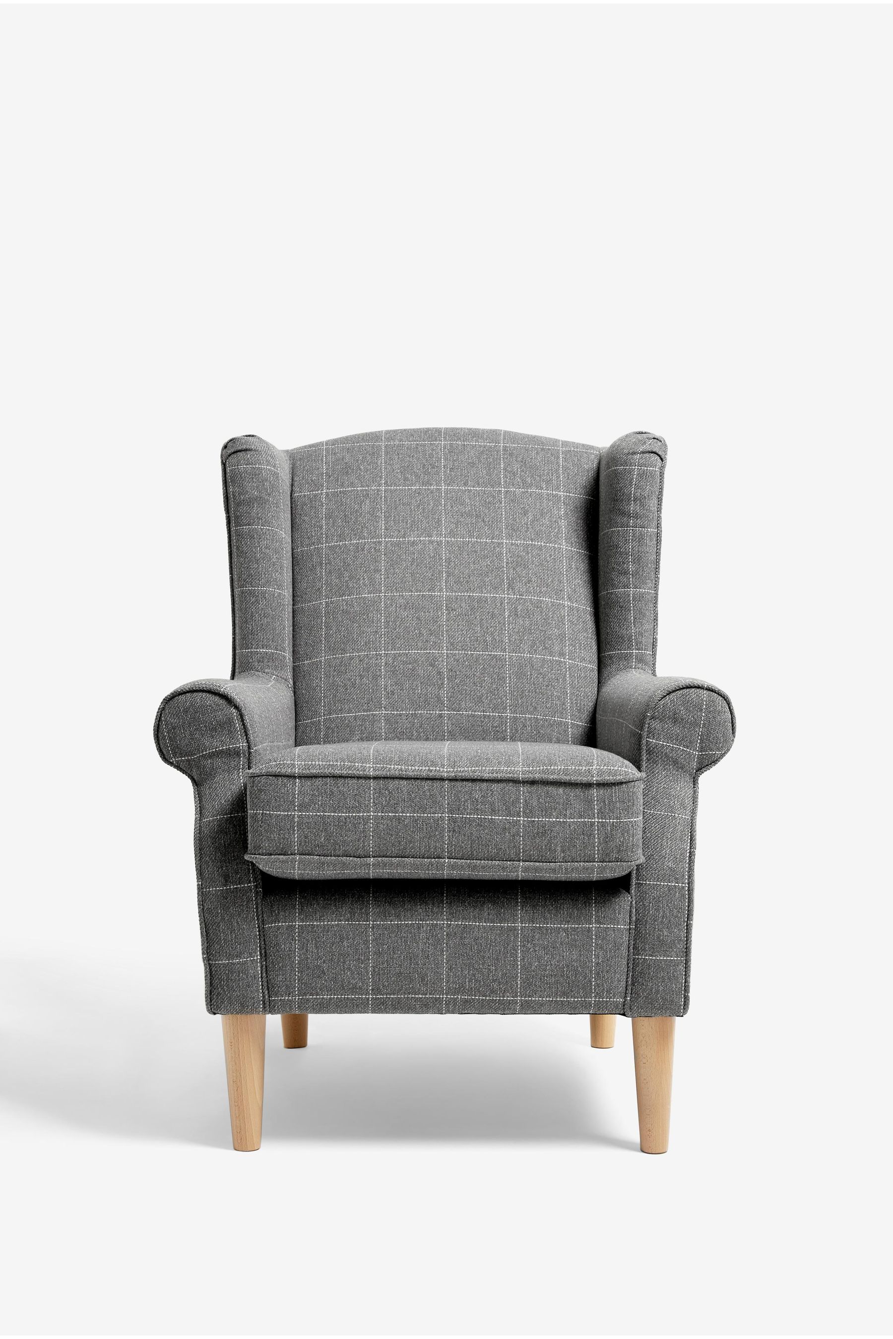 Buy Tweedy Check Lawson Mid Grey Small Sherlock Highback Armchair