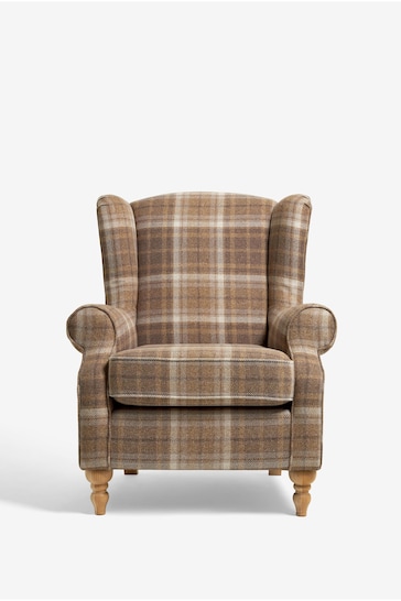 Tweedy Check Burford Natural Sherlock Highback Armchair