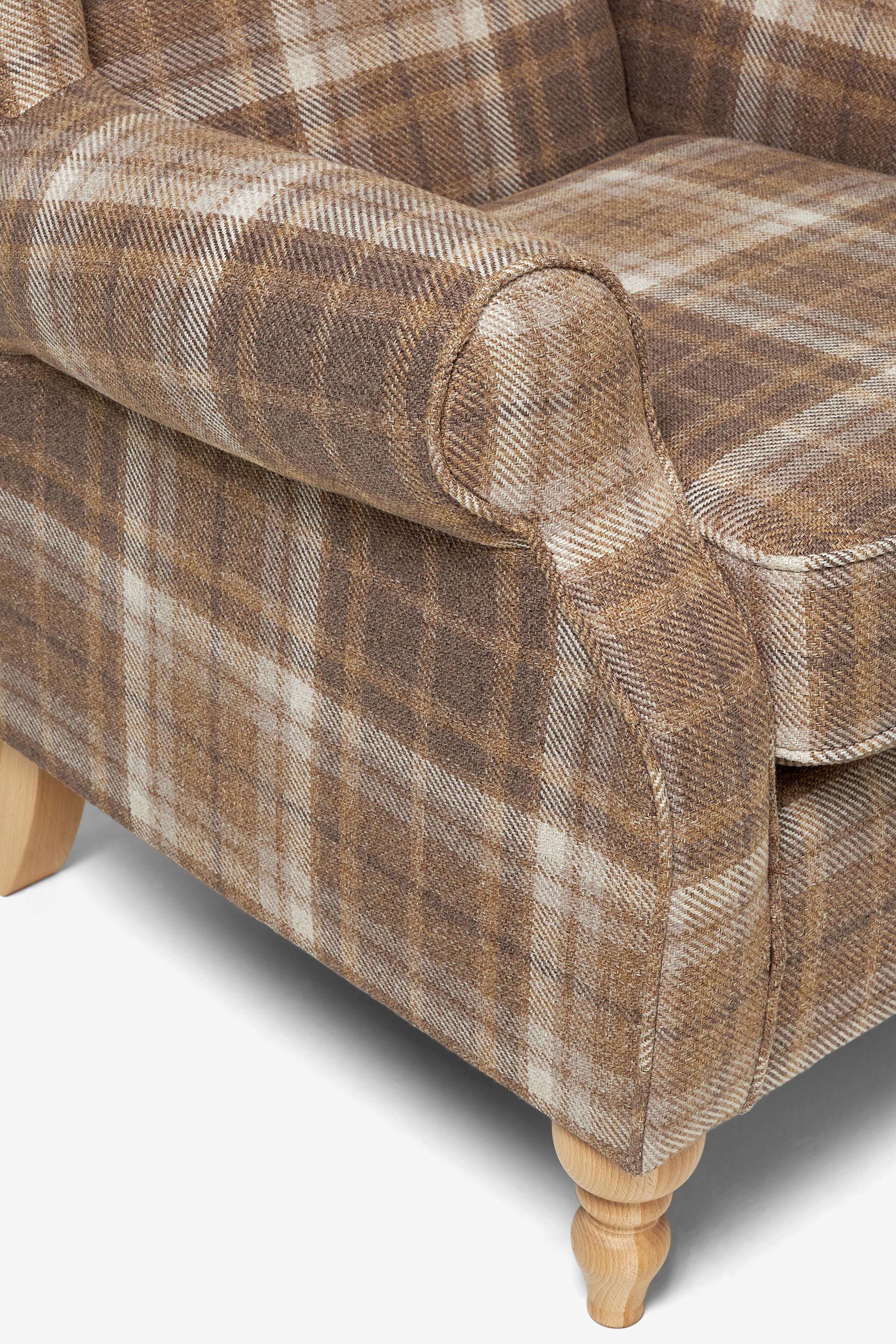 Tweedy Check Burford Natural Sherlock Highback Armchair