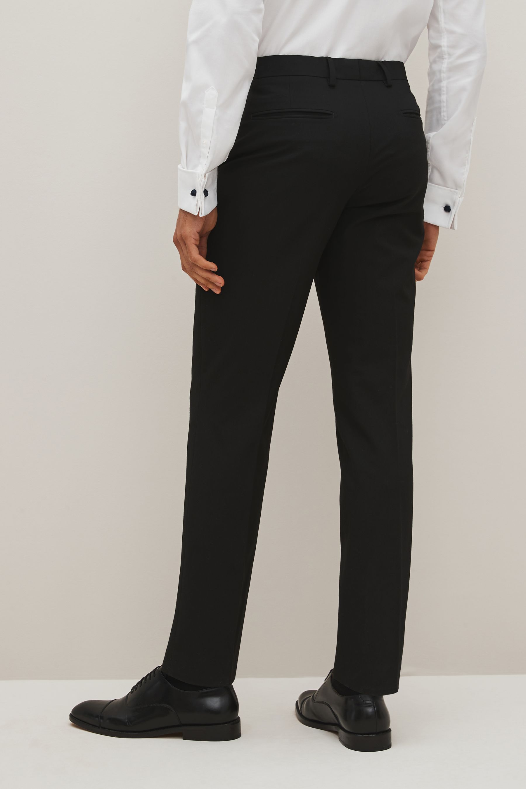 Black stretch slim fit trousers new arrivals