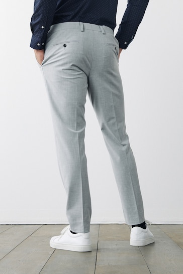 Light Grey Slim Motionflex Stretch Suit Trousers