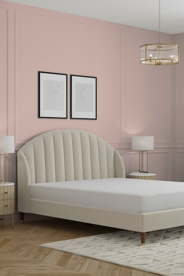 Soft Texture Light Natural Stella Upholstered Bed Frame