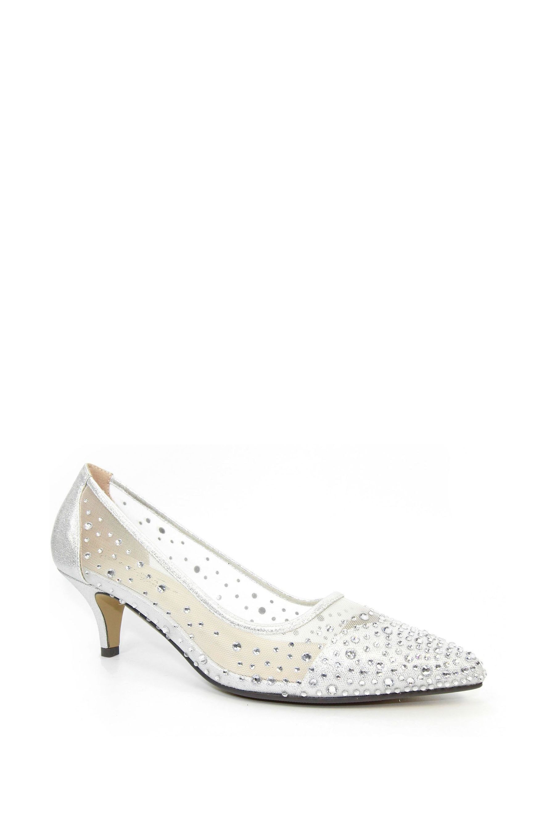 Buy Lunar Silver Alisha Gemstone Kitten Heel Shoes from the Next