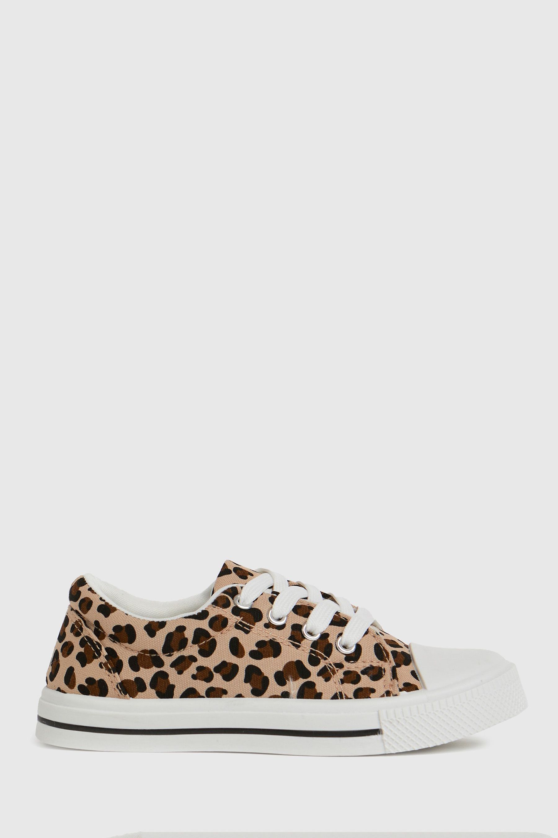 Buy Schuh Tan Maxi Leopard Lace Up Trainers from the Next UK