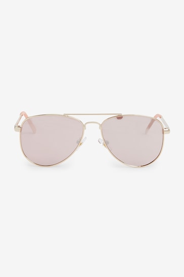 Rose Gold Aviator Style Sunglasses