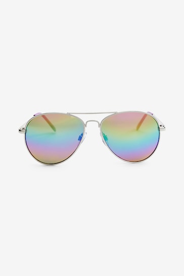 Silver Aviator Style Sunglasses