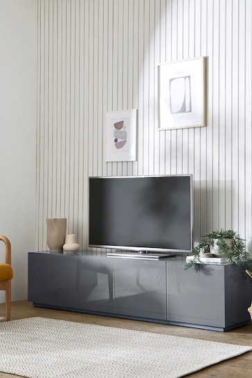 Grey Sloane Glass Collection Luxe Up to 80" TV Stand