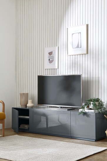 Grey Sloane Glass Collection Luxe Up to 80" TV Stand