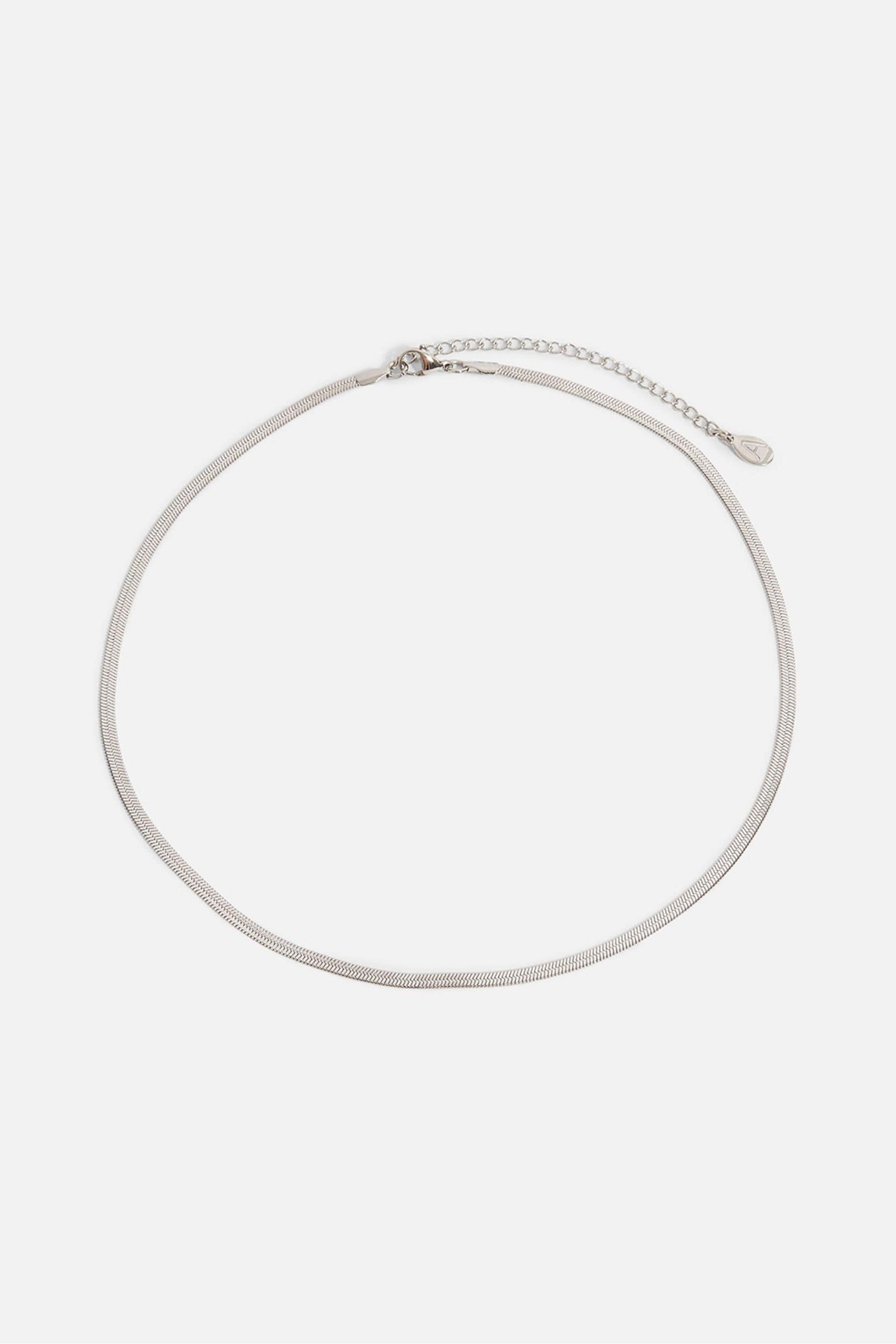 Buy Accessorize Silver Stainless Steel Snake Chain Necklace from
