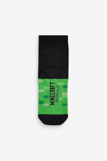 Minecraft Black 5 Pack Cotton Rich Socks