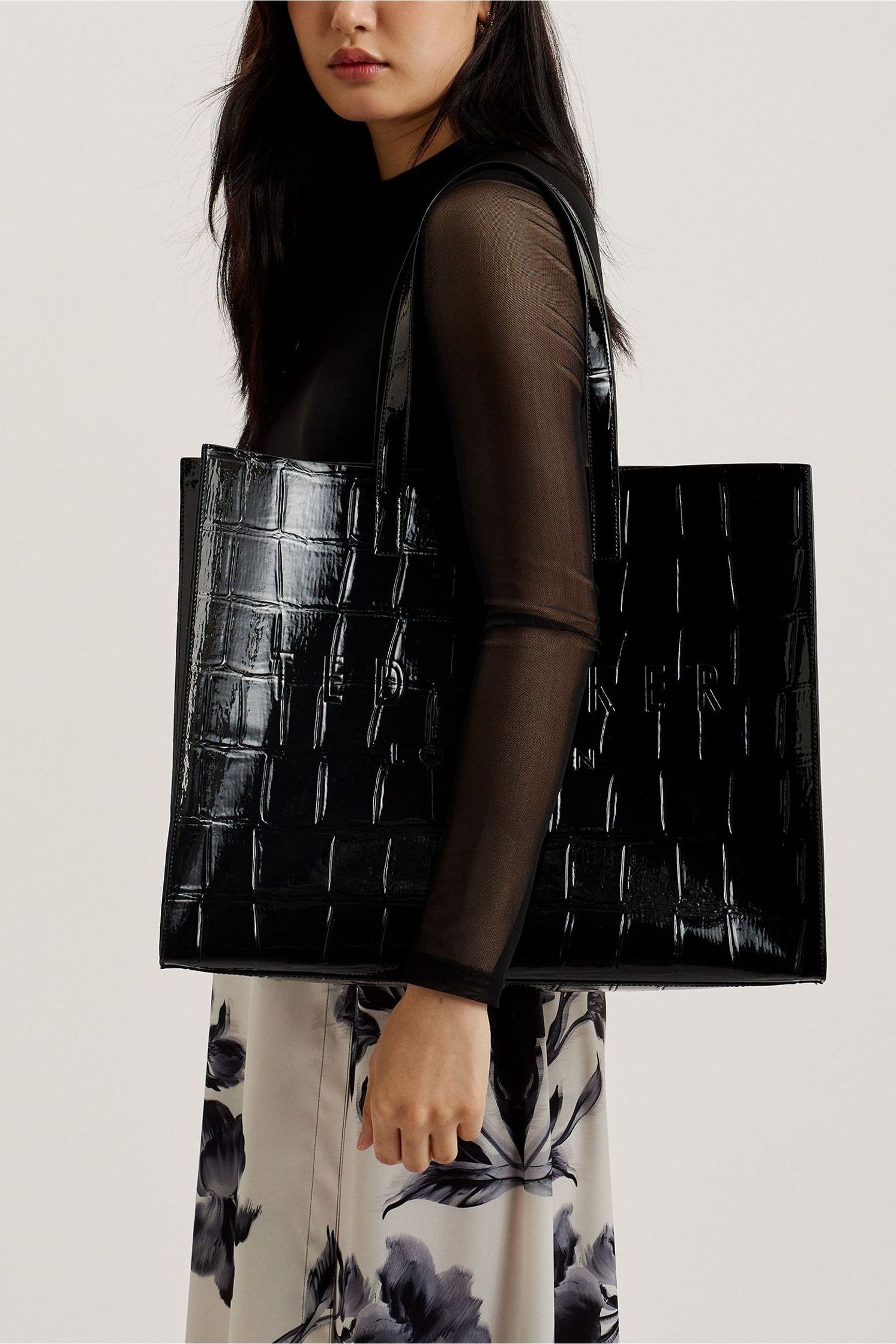 Buy Ted Baker Allicon Black Croc Effect Detail Ew Icon Bag from