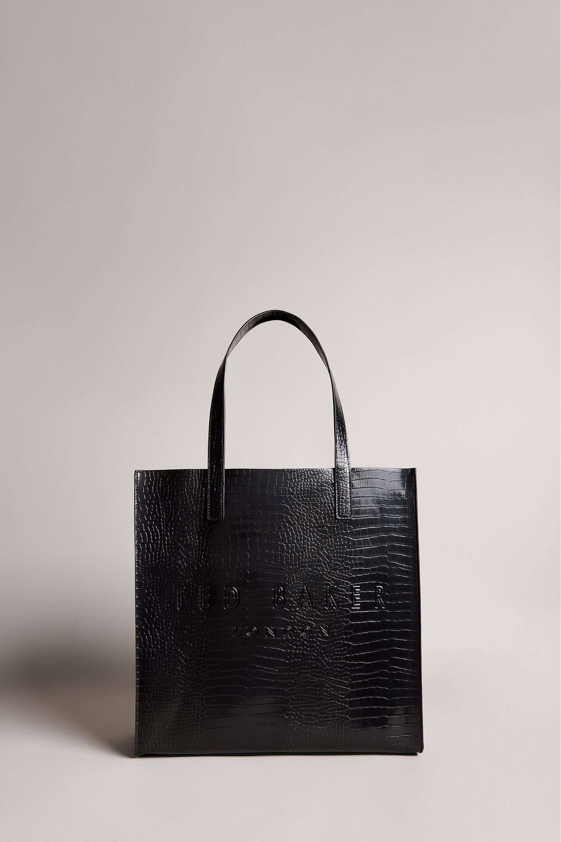 Buy Ted Baker Large Black Croccon Croc Effect Detail Icon Bag from