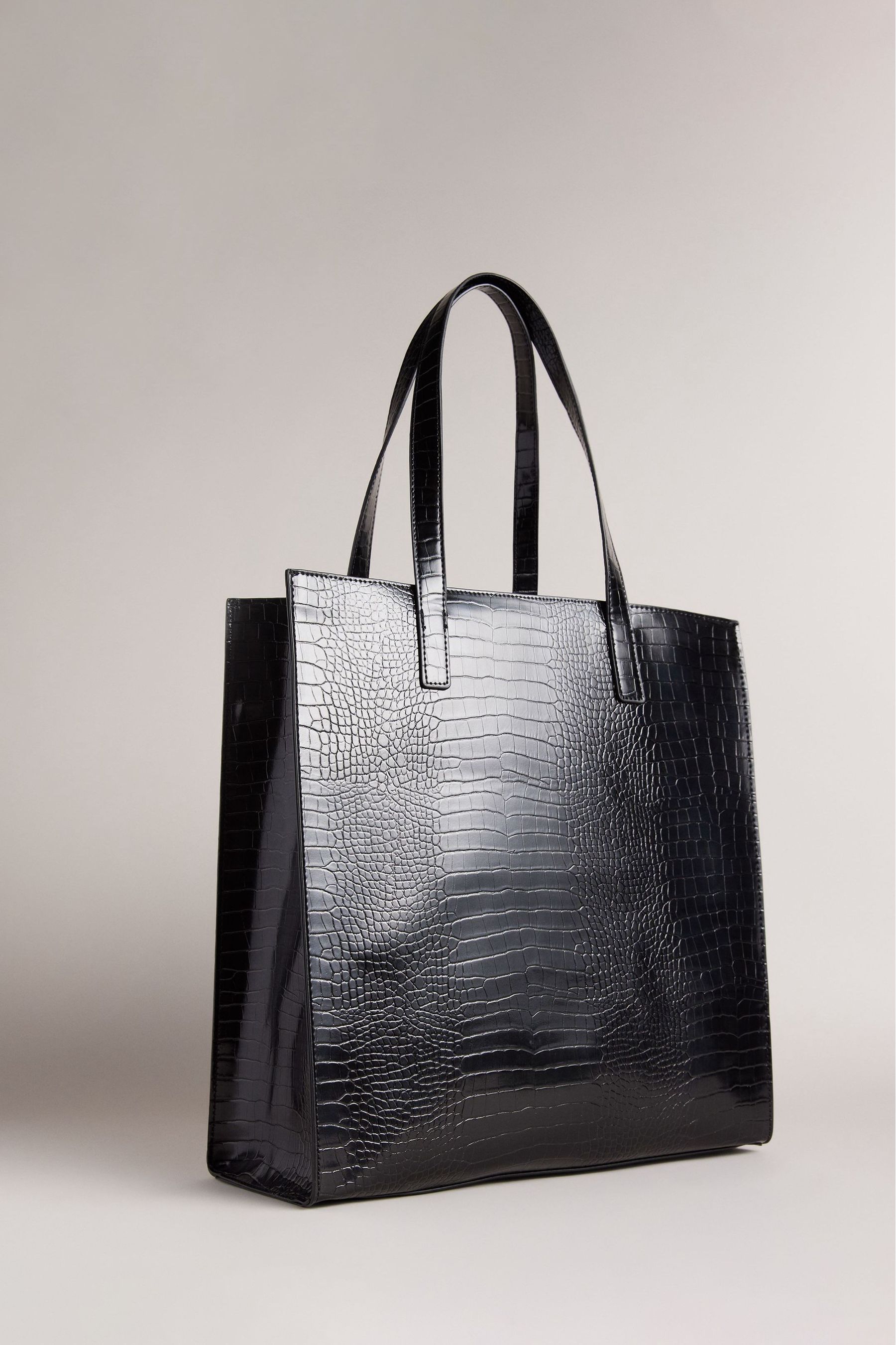 Buy Ted Baker Large Black Croccon Croc Effect Detail Icon Bag from
