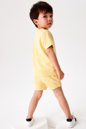 Yellow Plain Sweat T-Shirt And Shorts Set (3mths-7yrs)