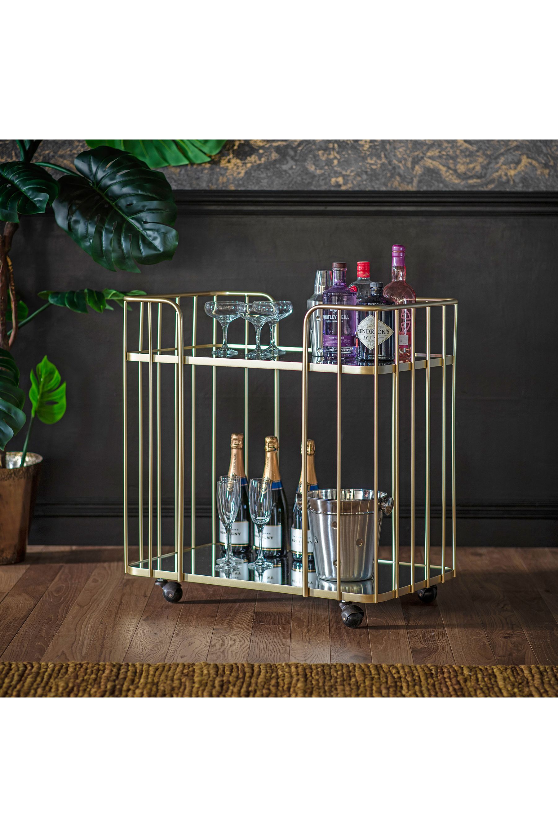 Gallery Home Gold Stolford Drinks Trolley
