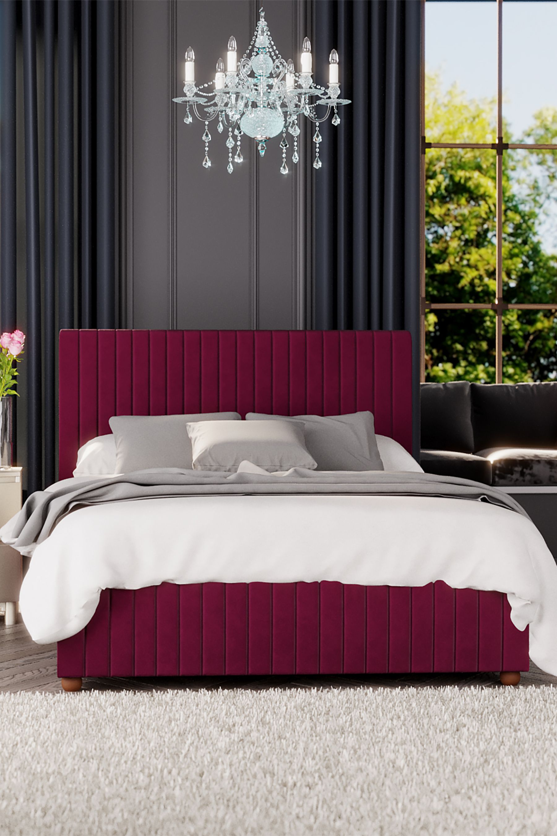 Red sales ottoman bed