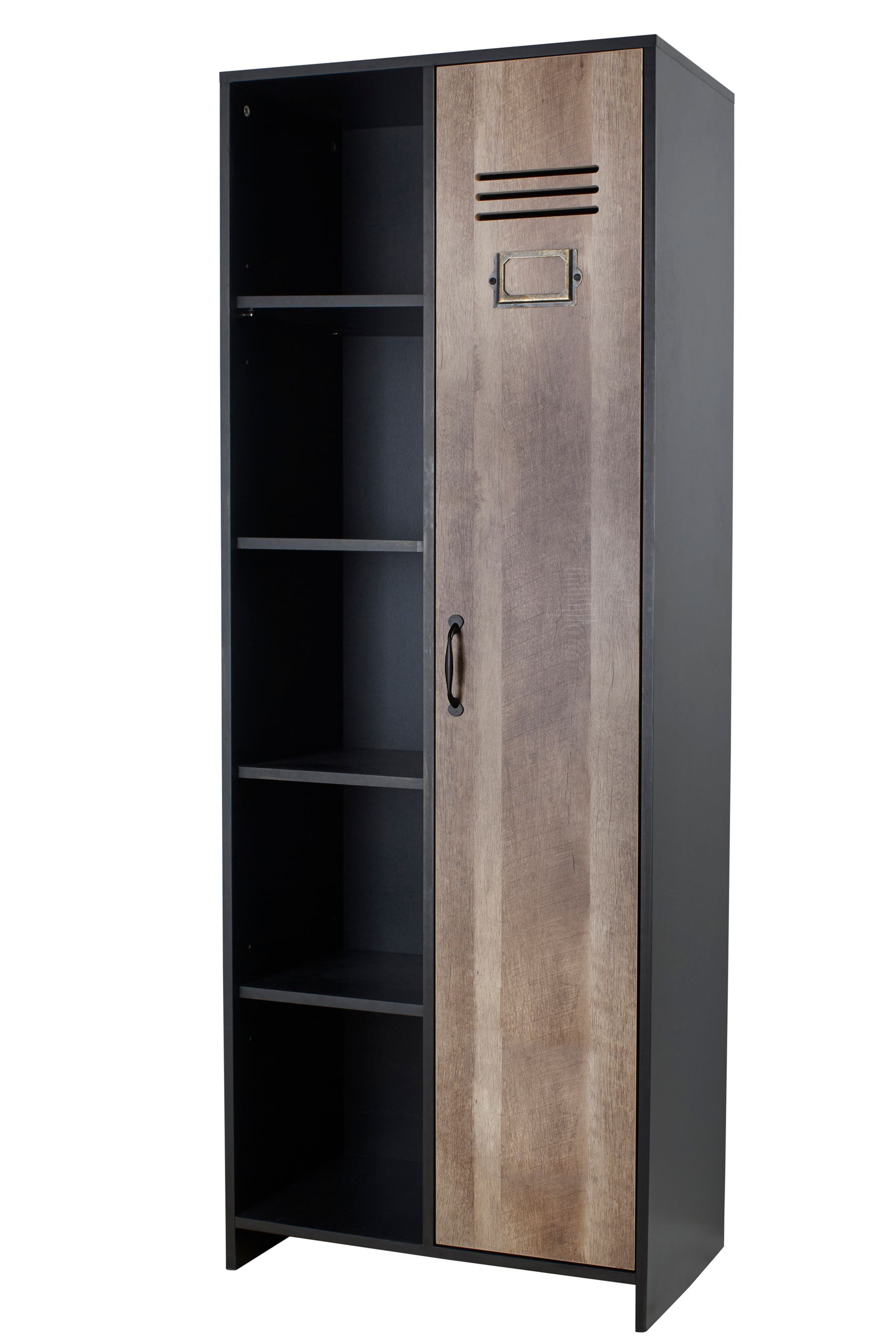 Buy Lloyd Pascal Black Cargo Black Wardrobe With Side Shelves from