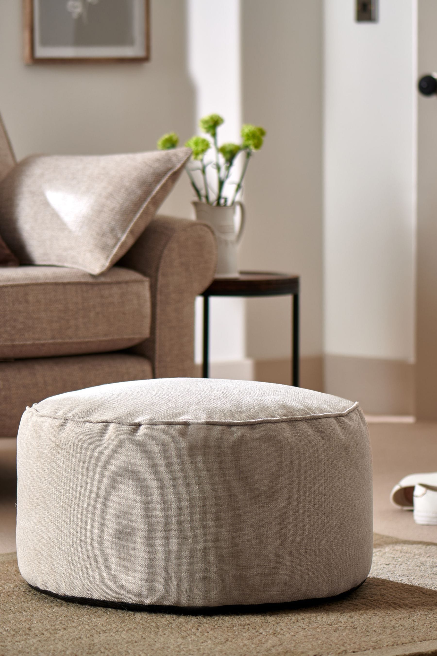 Buy Natural Tweedy Blend Pouffe from the Next UK online shop