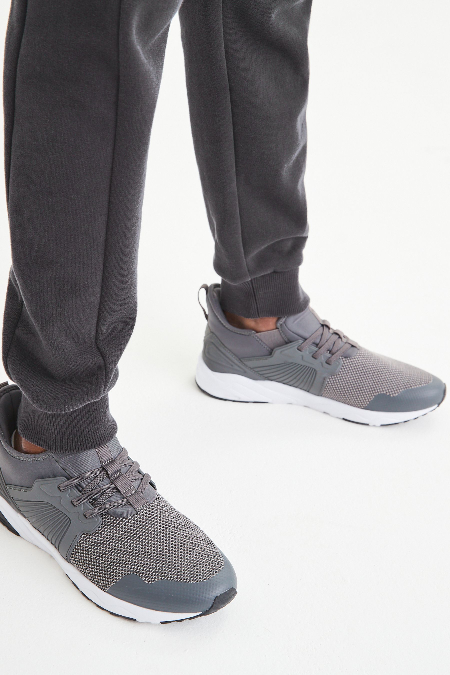 Boys elastic online lace trainers