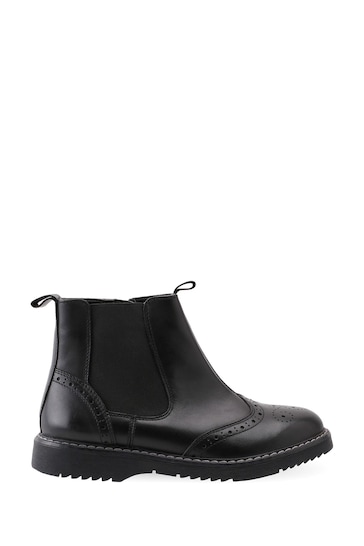 Start-Rite Revolution Black Leather Zip-Up Boots F Fit