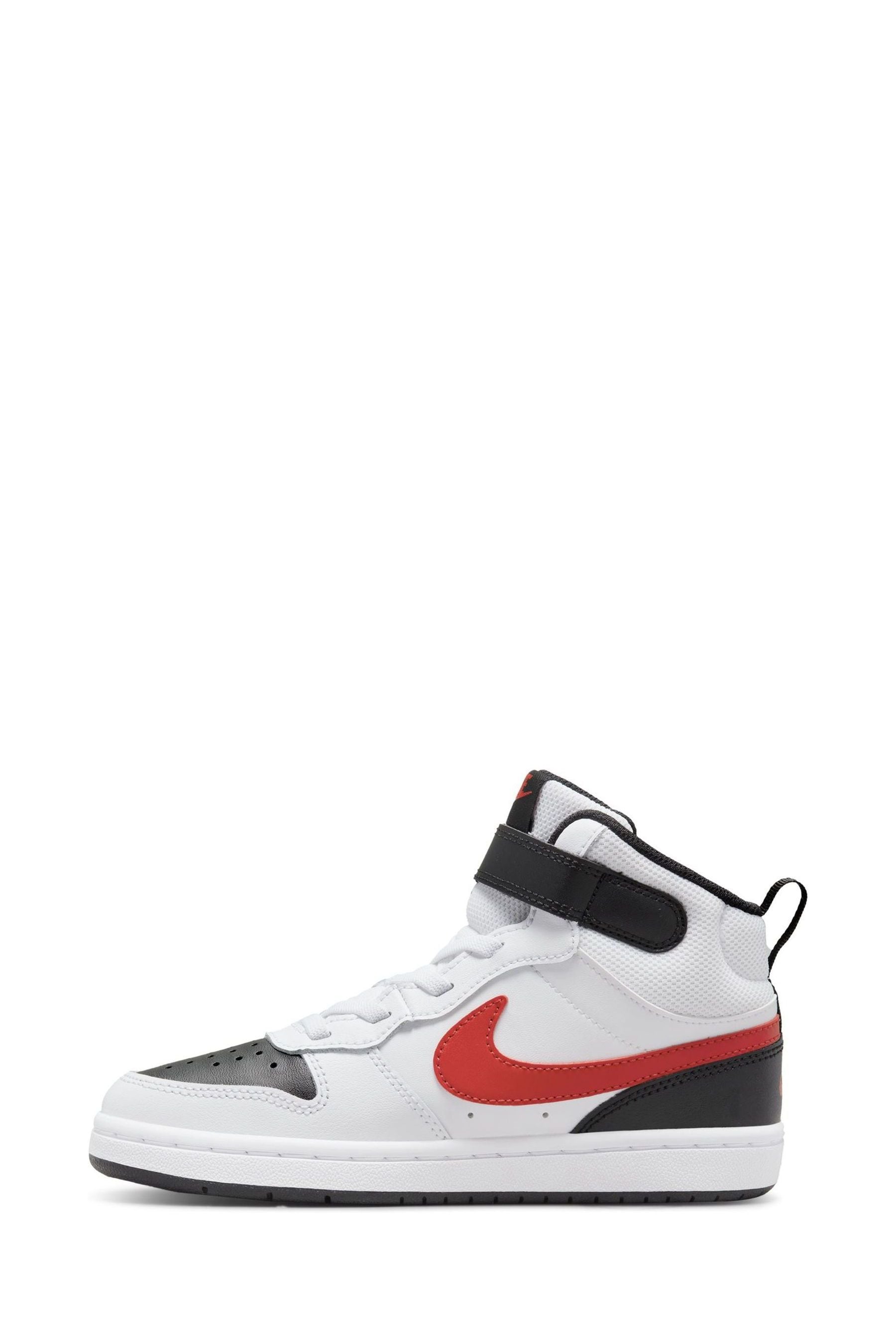 Buy Nike White Red Junior Court Borough Mid Trainers from the Next UK online shop