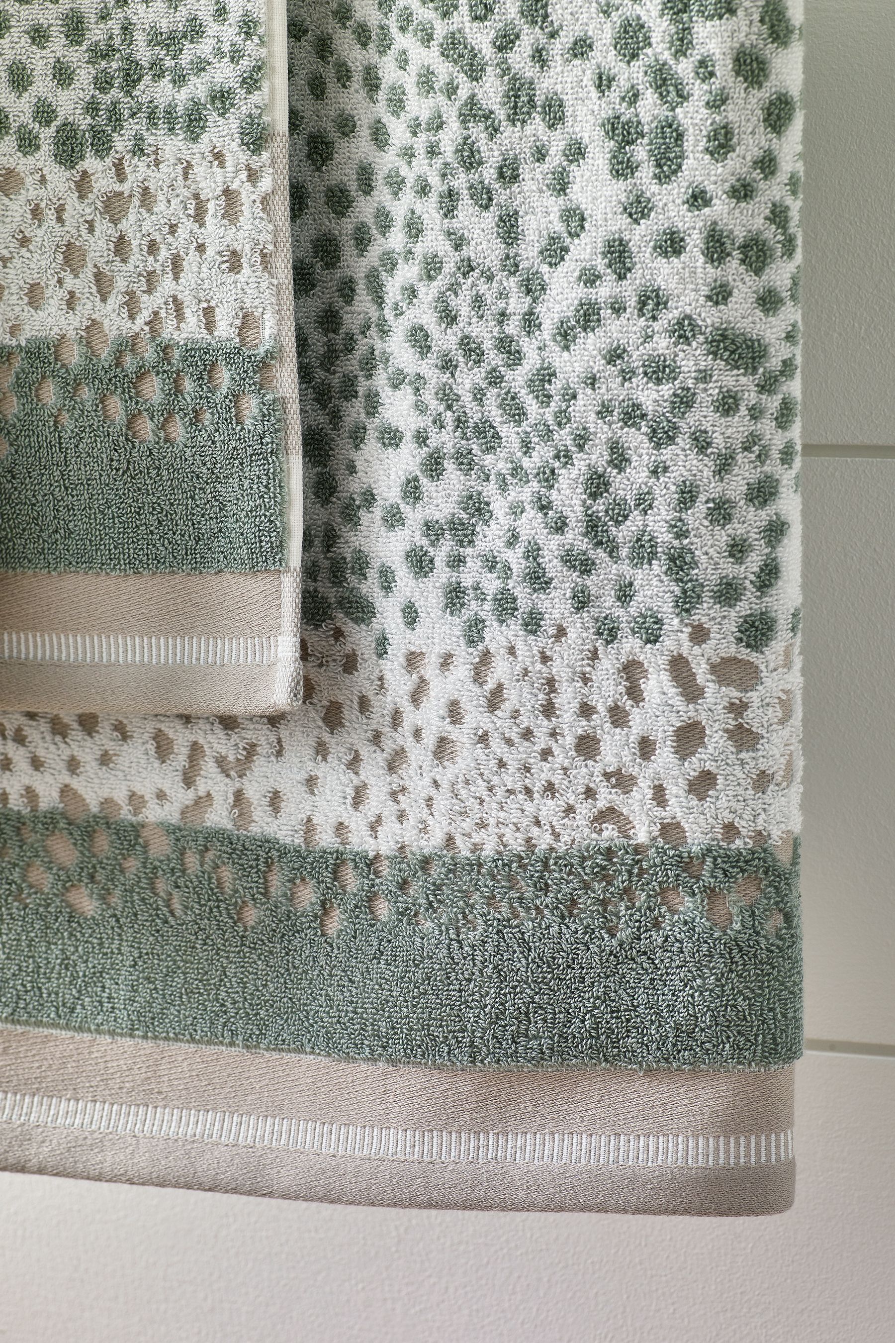 Buy Sage Green Set of 2 Hand Polka Dot Towels from the Next UK