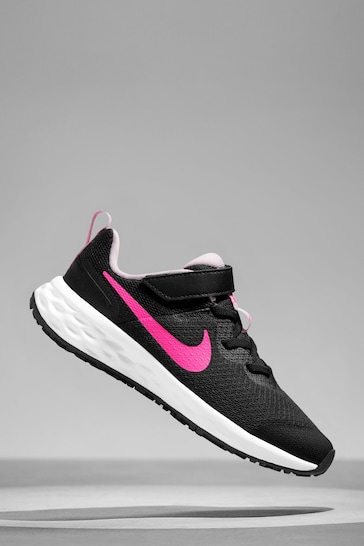 Nike Black/Pink Junior Revolution 6 Trainers