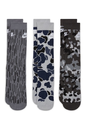 Nike Grey Crew Socks 3 Pack