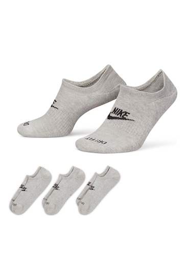 Nike Grey Everyday Plus Cushioned Footie Socks 3 Pack
