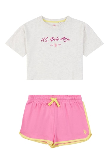 Buy U.S. Polo Assn. Pink T-Shirt And Short Lounge Set from the Next UK ...