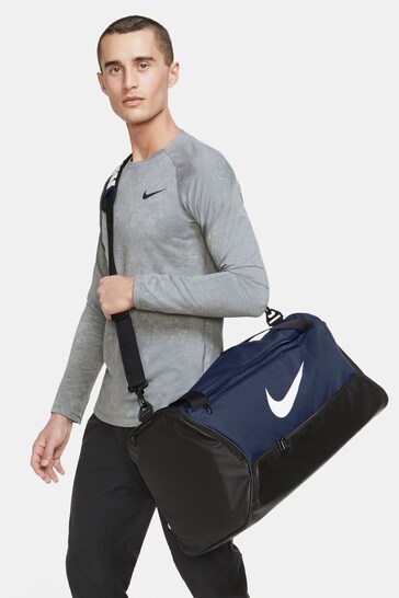 Nike Black/Navy Brasilia 9.5 Training Duffel Bag (Medium, 60L)