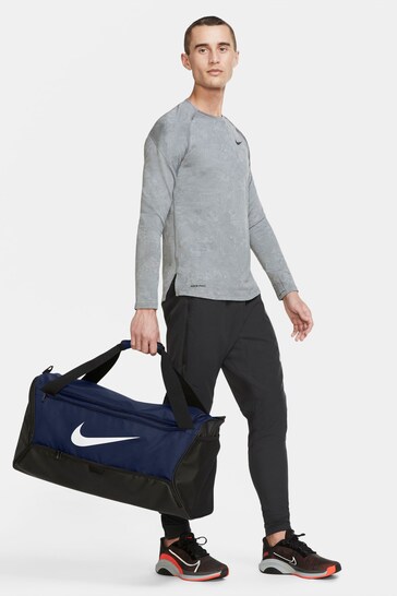 Nike Black/Navy Brasilia 9.5 Training Duffel Bag (Medium, 60L)