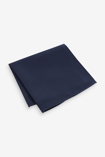 Navy Blue Recycled Polyester Twill Pocket Square