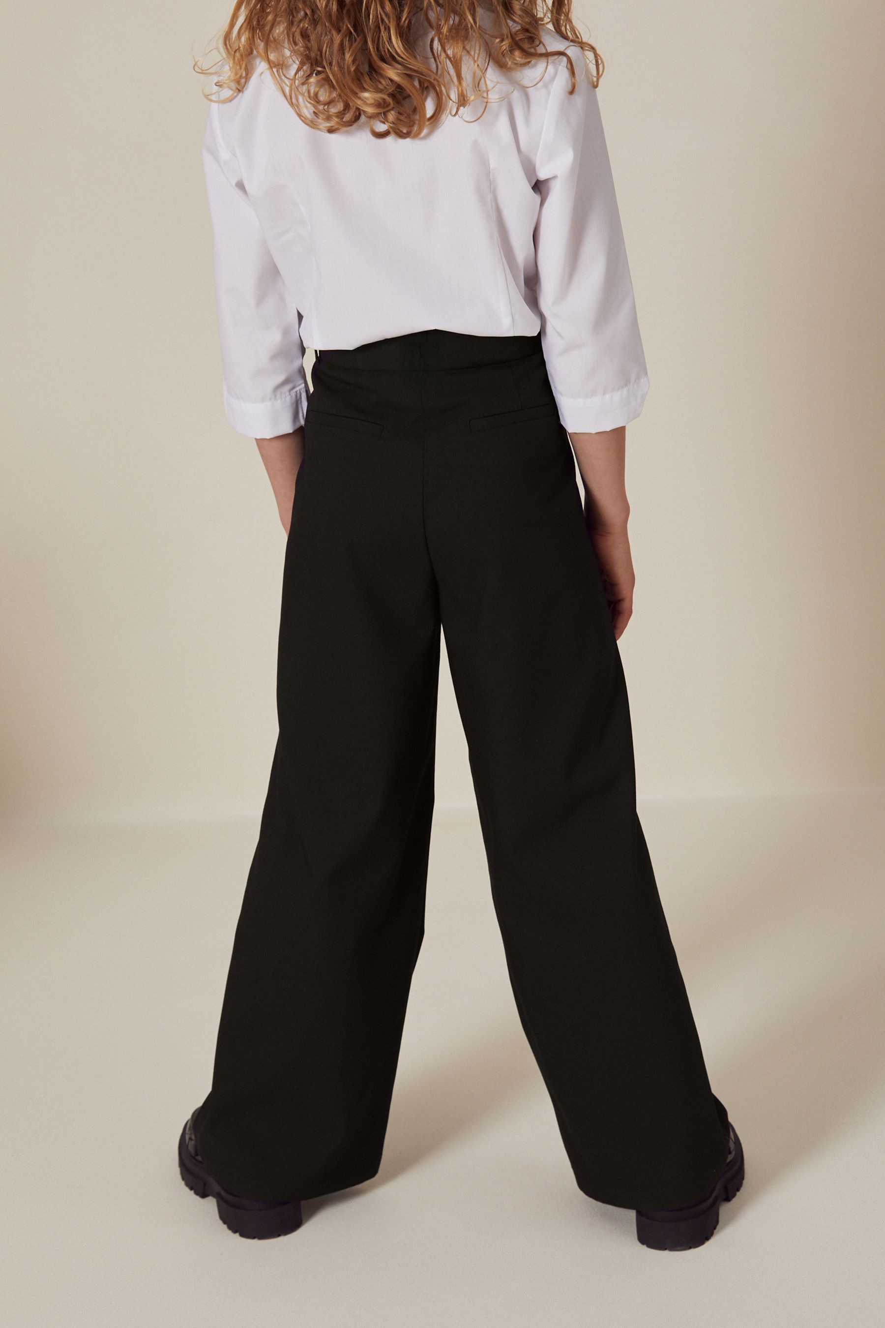 Long length wide leg trousers on sale