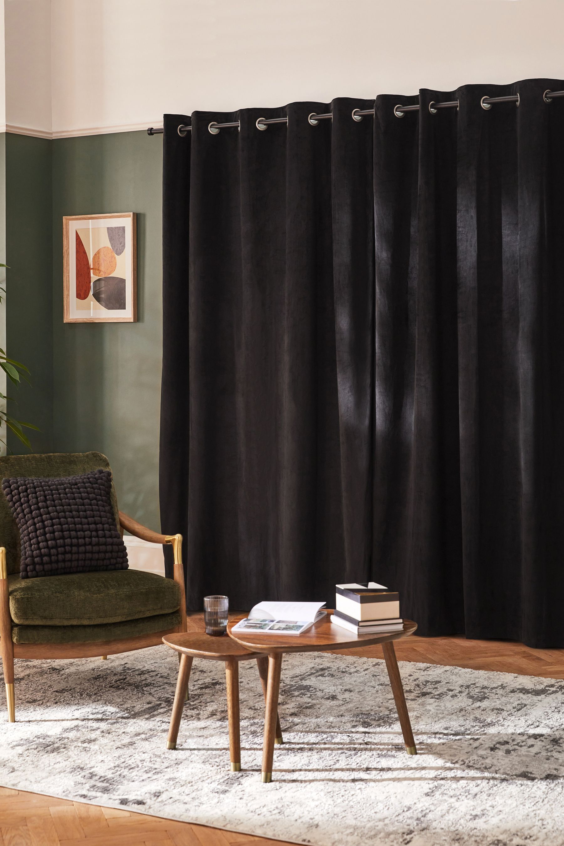 Black outlet velvet curtains