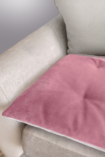 Lounging Hound Pink Sofa Protector Cushion in Blush Pink Lustre Velvet