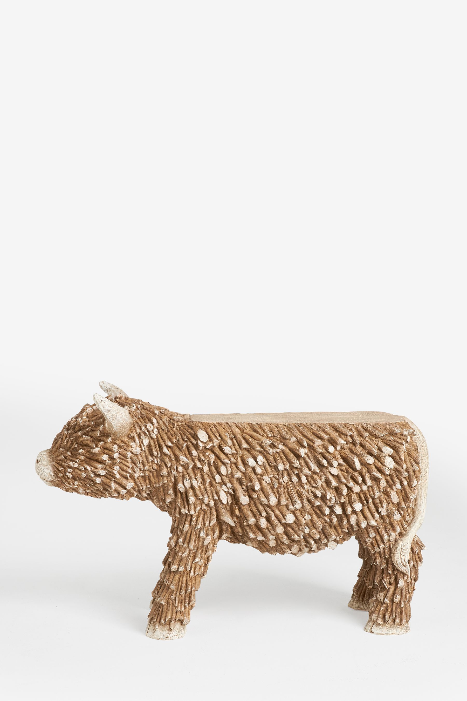 Natural Hamish The Highland Cow Sofa Side Table
