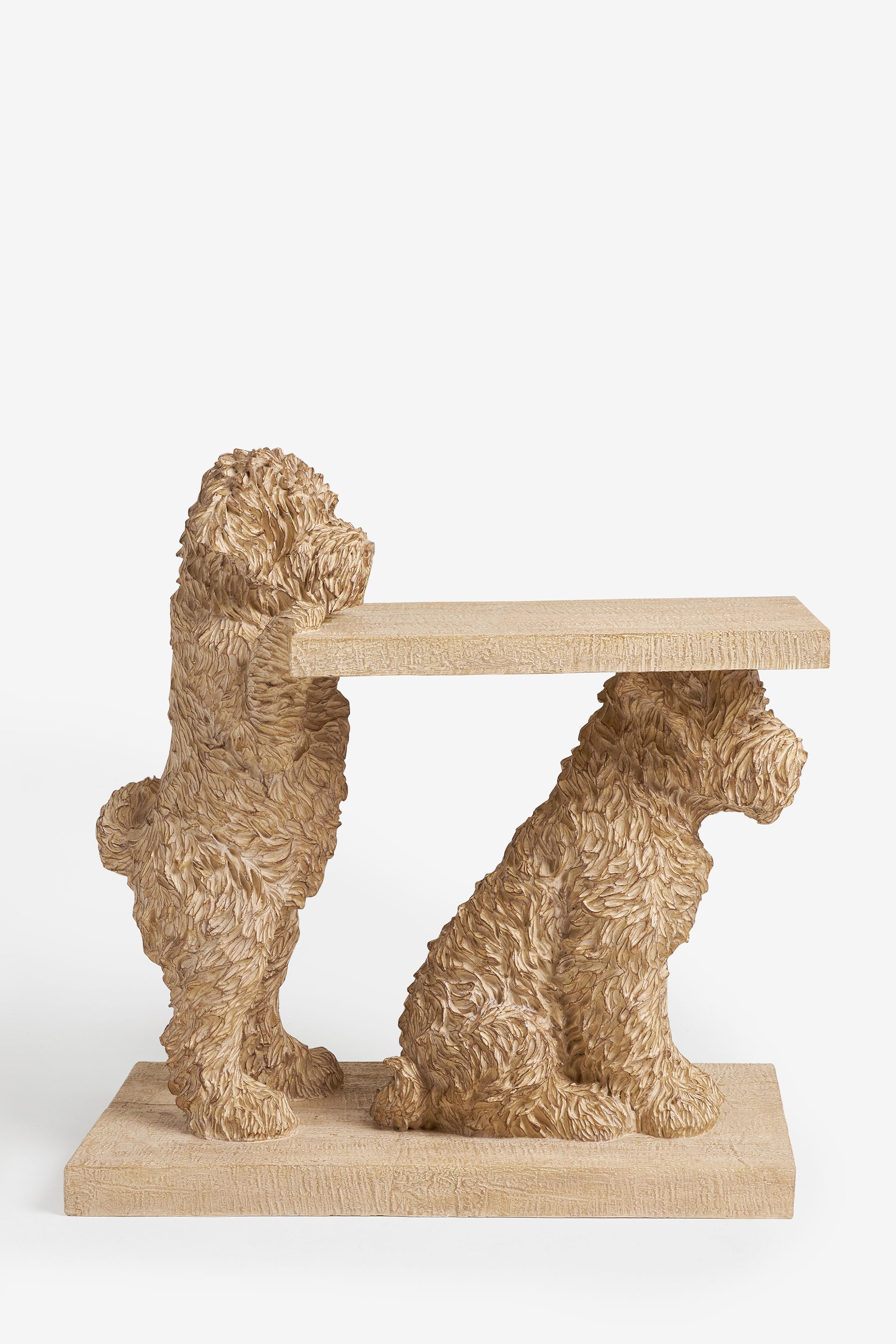 Natural Charlie The Cockapoo Dog Sofa Side Table