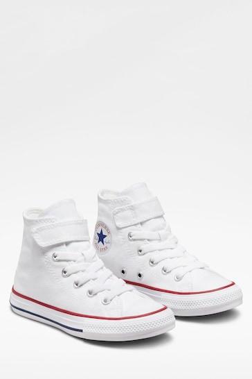 Converse White 1V High Top Junior Trainers