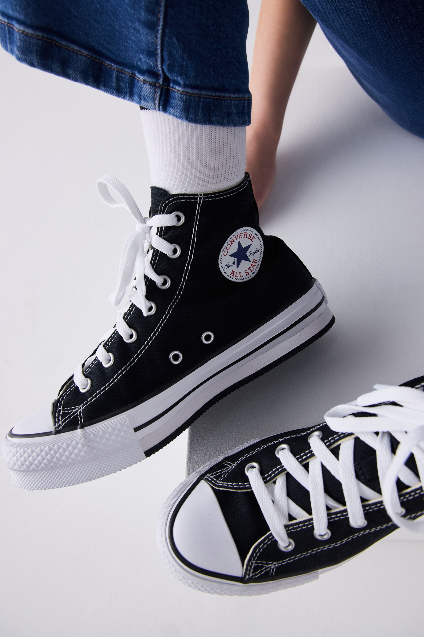 Buy Converse Black Eva Lift High Top Youth Trainers from the Next UK online shop