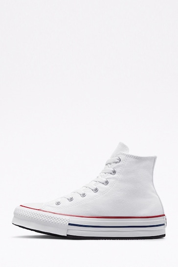 Converse White Eva Lift High Top Youth Trainers