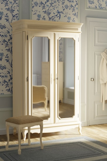 Laura Ashley Ivory Provencale 2 Door Mirrored Wardrobe